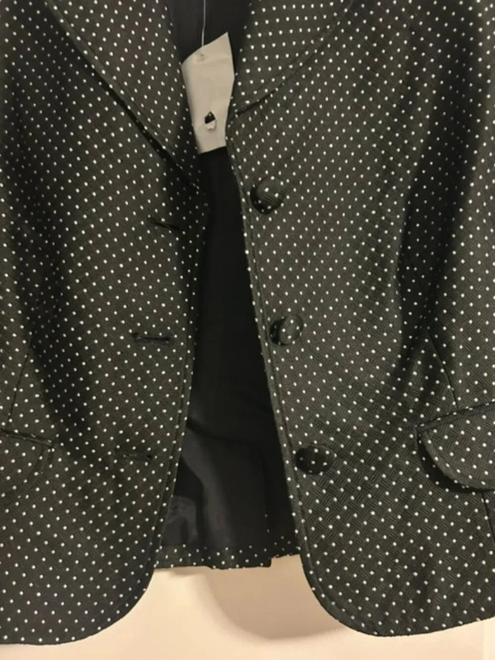NWT Talbots Women's Black & White Polka Dot Cropped Blazer, Size 10